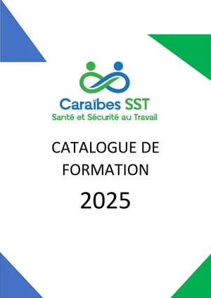 Catalogue De Formation Caraïbes SST 2025