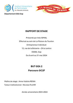 Rapport De Stage