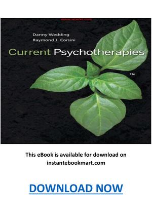 Current Psychotherapies 11th Edition Pdf