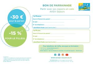 Bon De Parrainage AVEA Séjours
