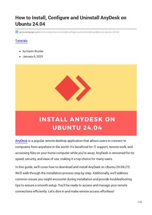 How To Install, Configure And Uninstall Any Desk On Ubuntu 24 04