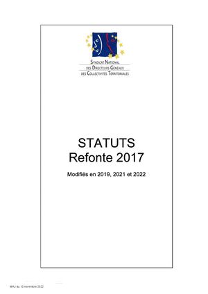 Statuts du SNDGCT - Version 2022