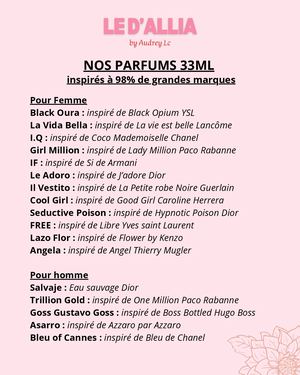 Liste de nos parfums d'inspiration 33ml