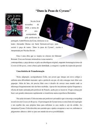 "Dans la peau de Cyrano" vs "Le Panache"