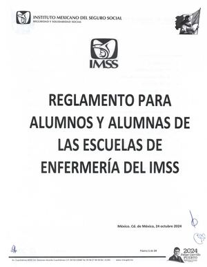 Reglamento Para Alumnos Y Alumnas De Las Escuelas De Enfermería Del Imss 2025