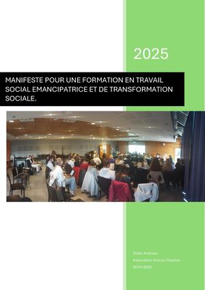 Manifeste pour une formation en travail social émancipatrice et de transformation sociale