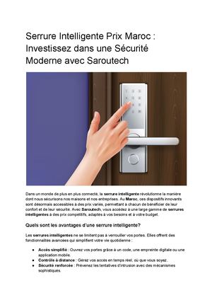 Prix d'une serrure Maroc