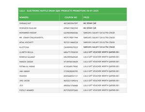 Lulu – Electronic Raffle Draw (Qdc Products Promotion) 06 01 2025