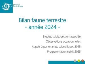 Bilan faune terrestre 2024