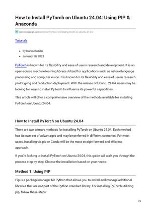 How To Install Py Torch On Ubuntu 24 04 Using Pip & Anaconda