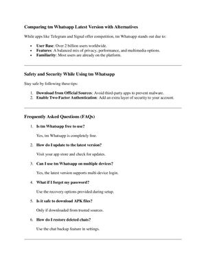 Comparing Tm Whatsapp Latest Version With Alternatives