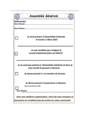 Réponse pour AG du 11/03/2025