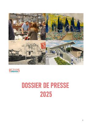 Dossier de presse 2025 de l'Office de Tourisme Béziers Méditerranée