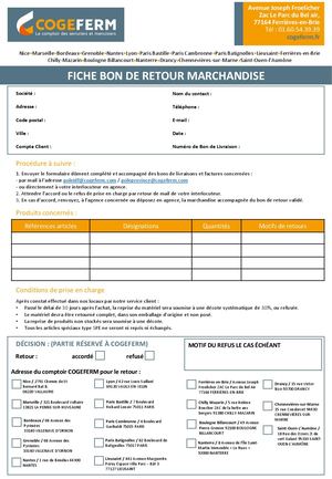 Bon De Retour Marchandise