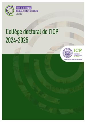 ICP - Collège doctoral - Programme 2024-2025