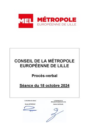 procès-verbal du Conseil Métropolitain du 8 octobre 2024