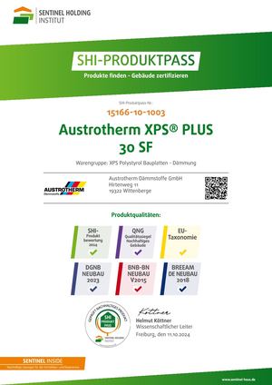Austrotherm XPS PLUS 30 SHI Produktpass Web