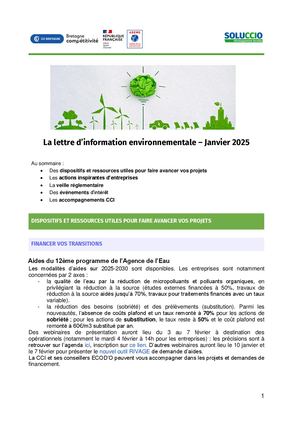 Lettre Environnementale Janvier 2025