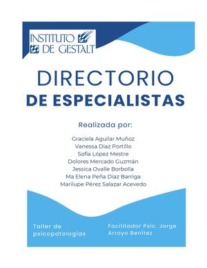 Directorio De Especialistas