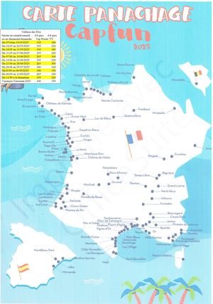 Carte et Tarifs Capfun pour 2025