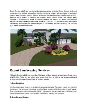 Transforming Your Outdoor Spaces with Exotic Creations LLC in Bonita Springs, FL