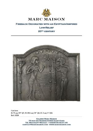 Fireback Decorated with an Egyptian-Inspired Low-Relief 20th century
