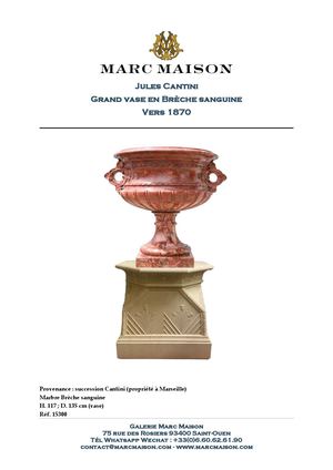 Jules Cantini Grand vase en Brèche sanguine Vers 1870