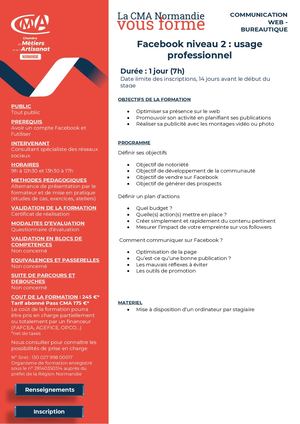 Facebook Niveau 2 Web