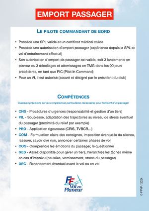 Fiche Emport Passager 10 2024