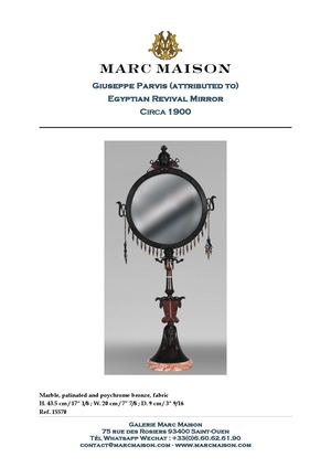 Giuseppe Parvis (attributed to) Egyptian Revival Mirror CIRCA 1900