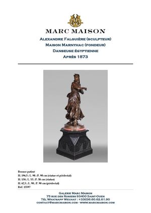 Alexandre Falguière (sculpteur) Maison Marnyhac (fondeur) Danseuse égyptienne Après 1873