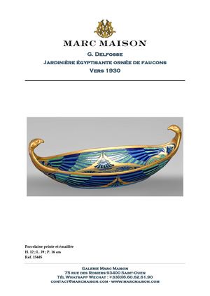 G. Delfosse Jardinière égyptisante ornée de faucons Vers 1930