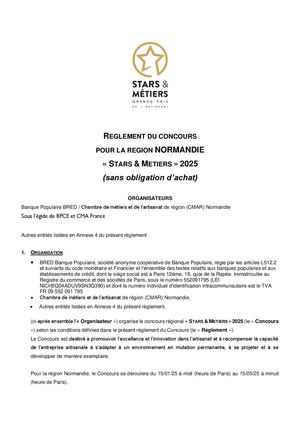 BRED Règlement Prix Régional Stars&Métiers 2024
