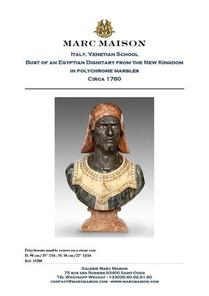 Italy, Venetian School Bust of an Egyptian Dignitary from the New Kingdom in polychrome marbles Circa 1780