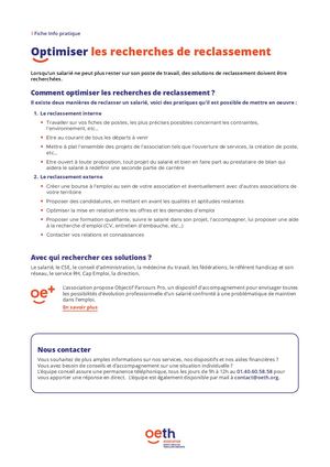 Optimiser Les Recherches De Reclassement