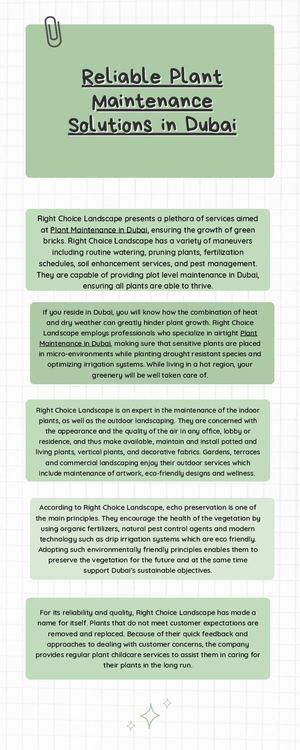 Reliable Plant Maintenance Solutions In Dubai