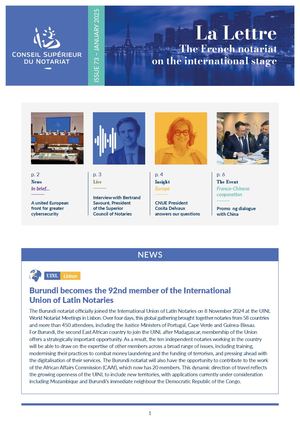La Lettre 73 : The French notariat on the international stage - January 25 [En]