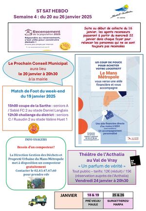 Semaine 4 Du 20 Au 26 Janvier 2025