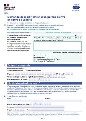 Dde Permis Modificatif Cerfa 13411 14