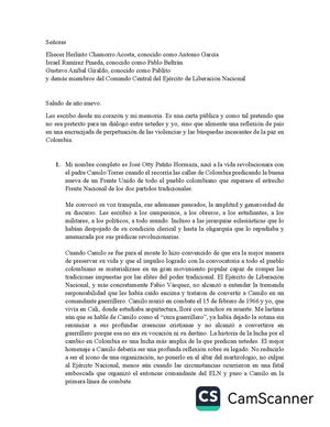 Carta Abierta De Otty Patiño Al Comando Central Del Eln