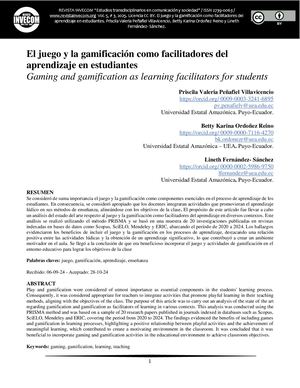 El juego y la gamificación como facilitadores del aprendizaje en estudiantes
