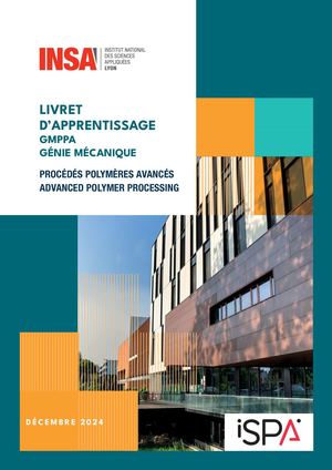 Livret d'apprentissage Génie Mécanique Procédés Polymères Avancés (GMPPA) 2023-2024