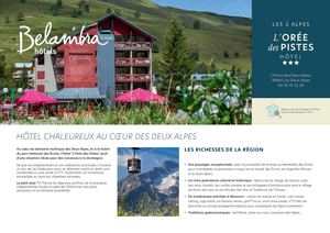 Fiche Groupes Les Deux Alpes L'Orée des Pistes été