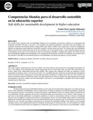 Competencias blandas para el desarrollo sostenible en la educación superior