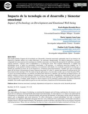 Impacto de la tecnología en el desarrollo y bienestar emocional