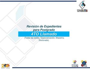 Revisión De Expedientes Postgrado 4to Llamado