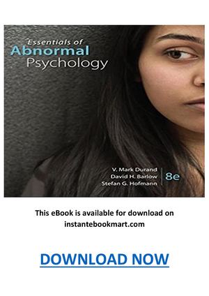 Essentials Of Abnormal Psychology 8th Edition Pdf