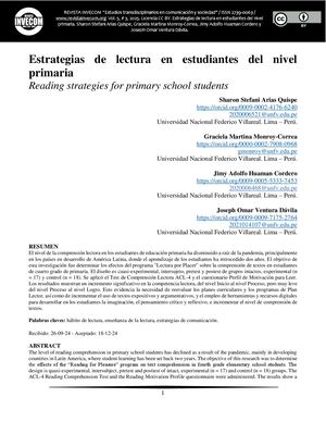 Estrategias de lectura en estudiantes del nivel primaria
