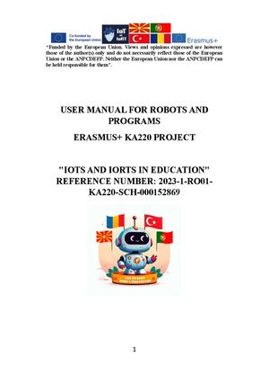 User Manual For Robots And Programs
