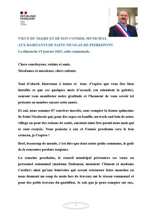 Discours lors des voeux.